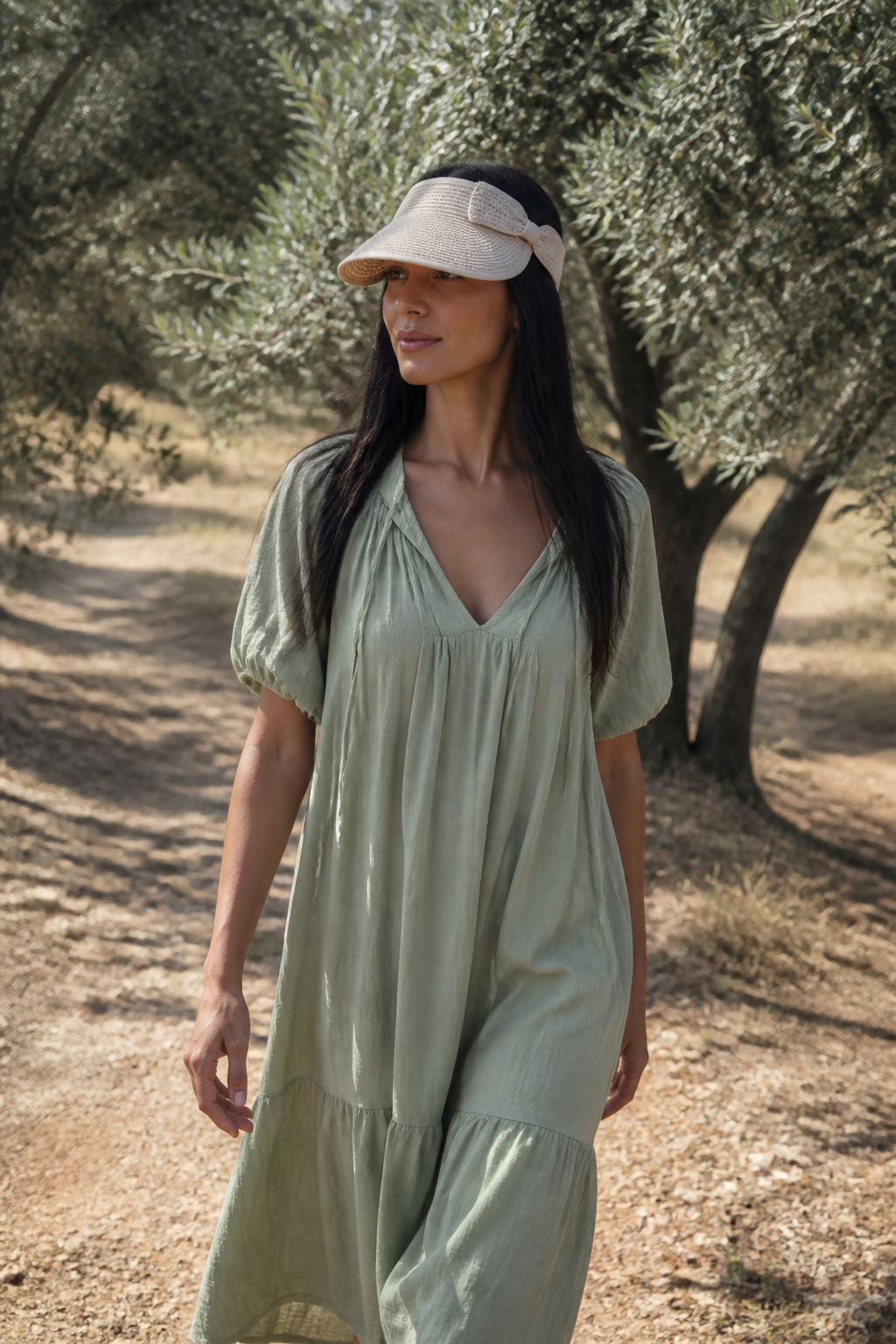 Bon Voyage Roll-Up Sun Visor - Cream