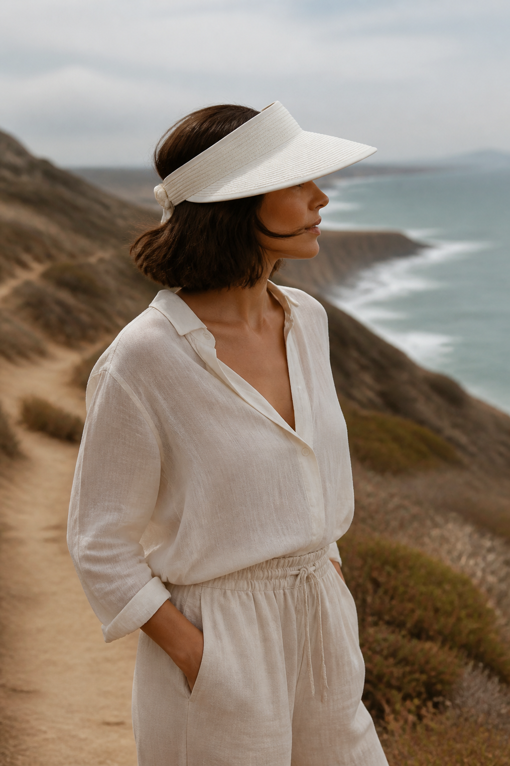Bon Voyage Roll-Up Sun Visor - White