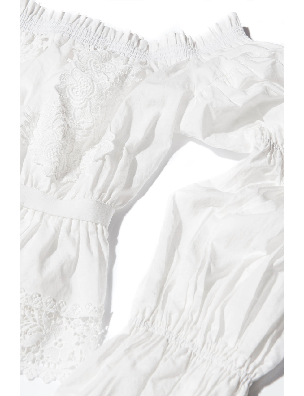 Costa Blanca White Embroidery Puff Sleeve Top