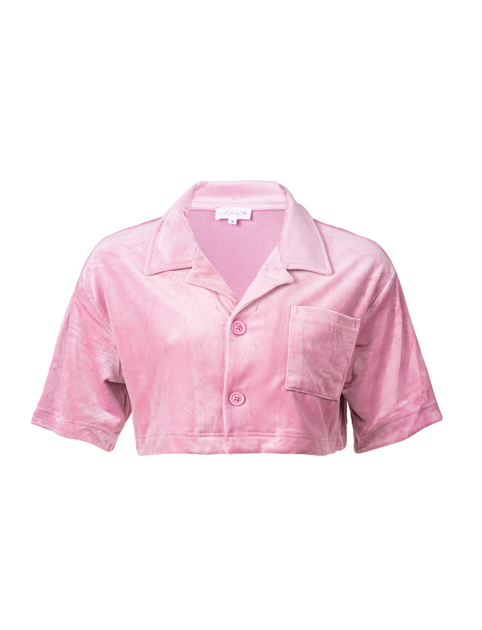 Cropped Velour Pantone Pink Shirt & Shorts Set