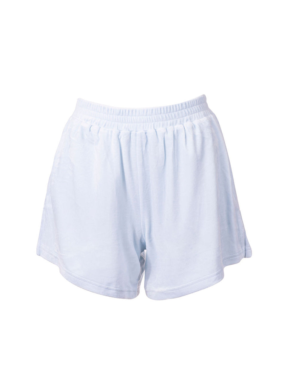 Cropped Velour Powder Blue Shirt & Shorts Set