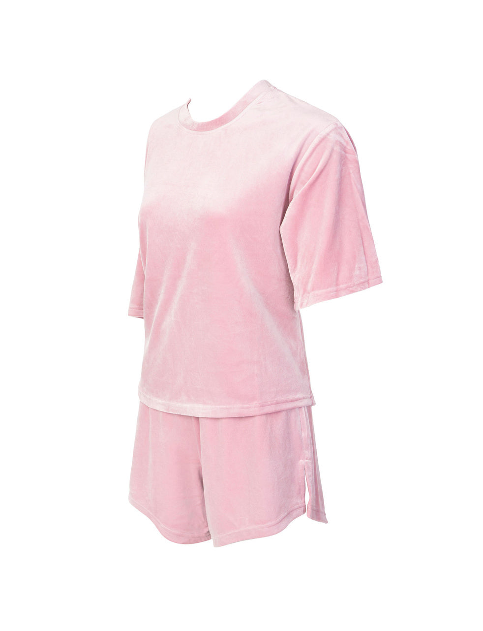Dreamy Velour Pantone Pink T-Shirt & Shorts Set
