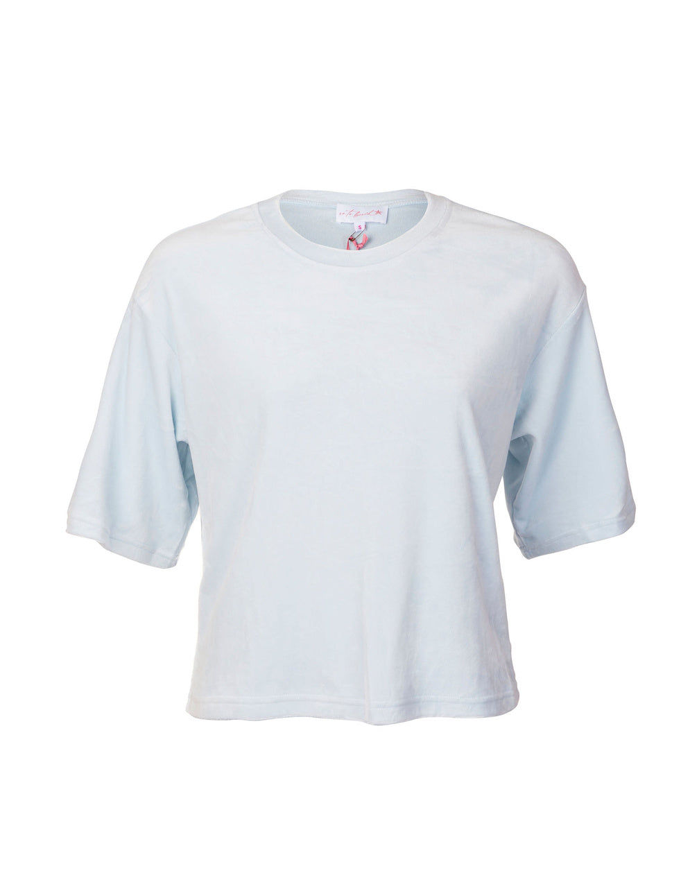 Dreamy Velour Powder Blue T-Shirt & Shorts Set