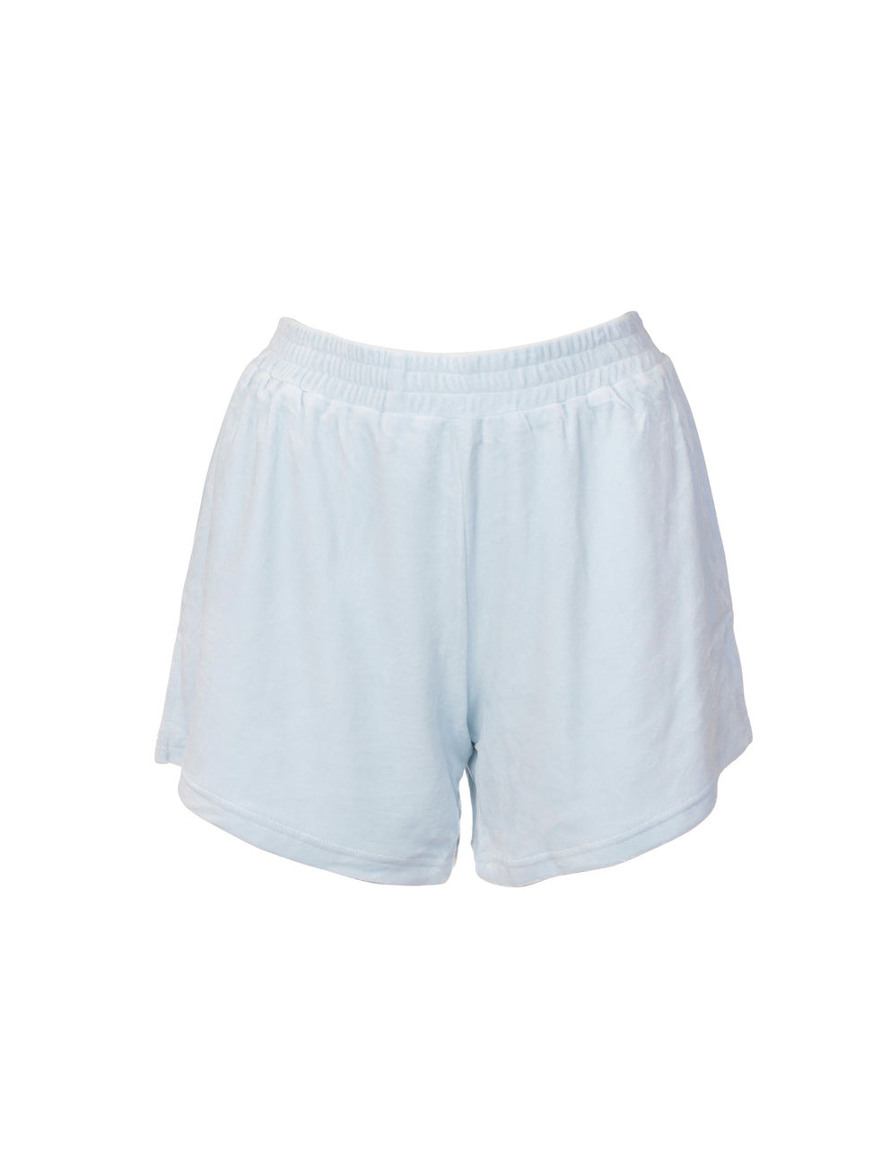 Dreamy Velour Powder Blue T-Shirt & Shorts Set