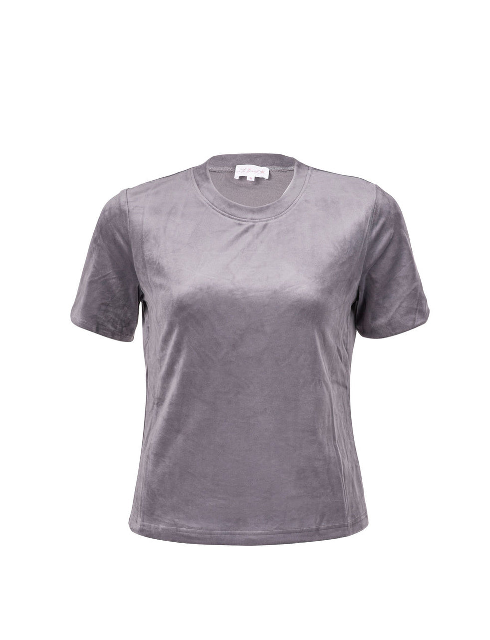 Fitted Velour Charcoal Grey T-Shirt & Shorts Set