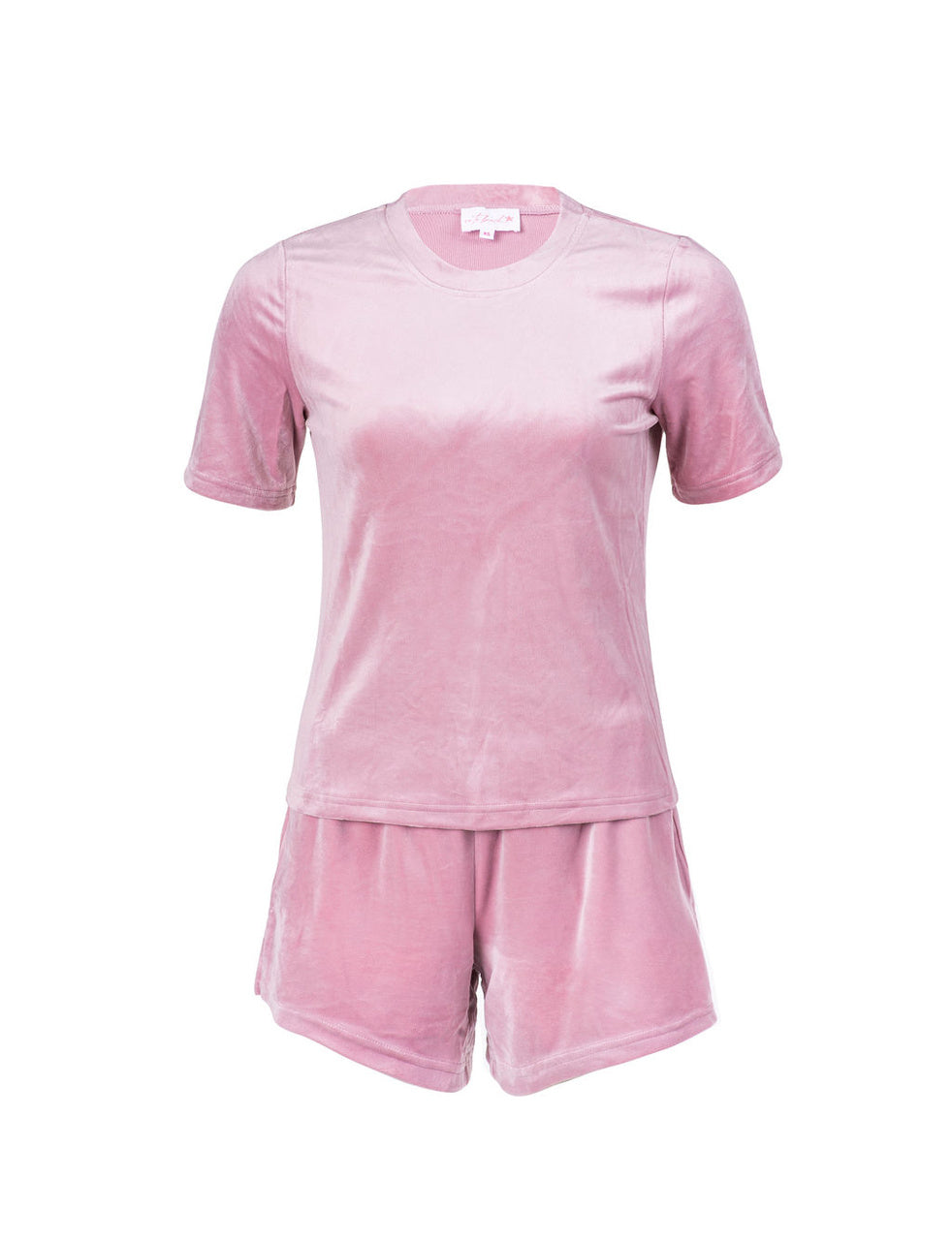 Fitted Velour Pantone Pink T-Shirt & Shorts Set