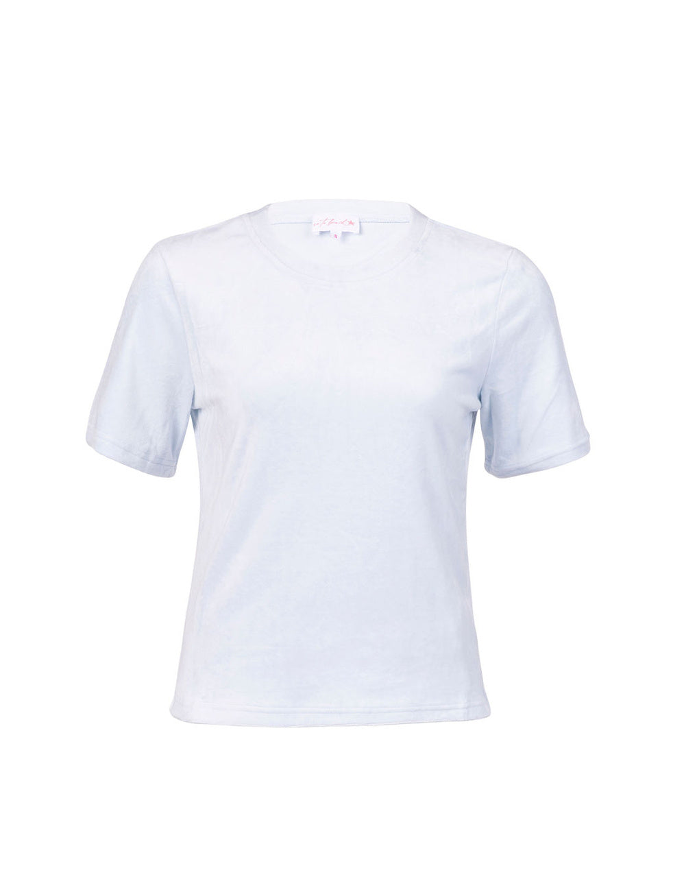 Fitted Velour Powder Blue T-Shirt & Shorts Set