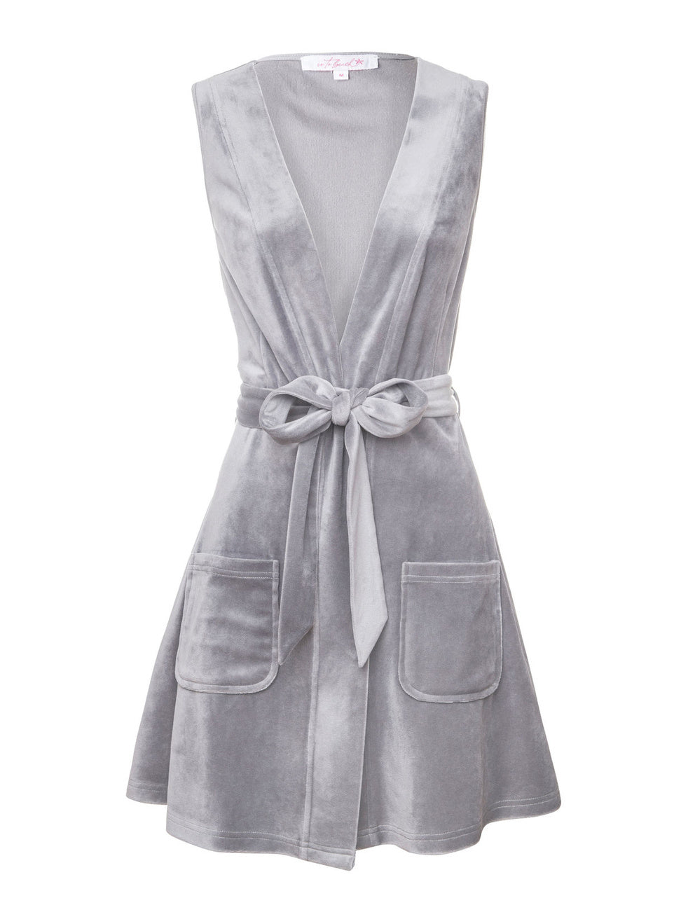 Lolita Charcoal Grey Velour Tie Dress