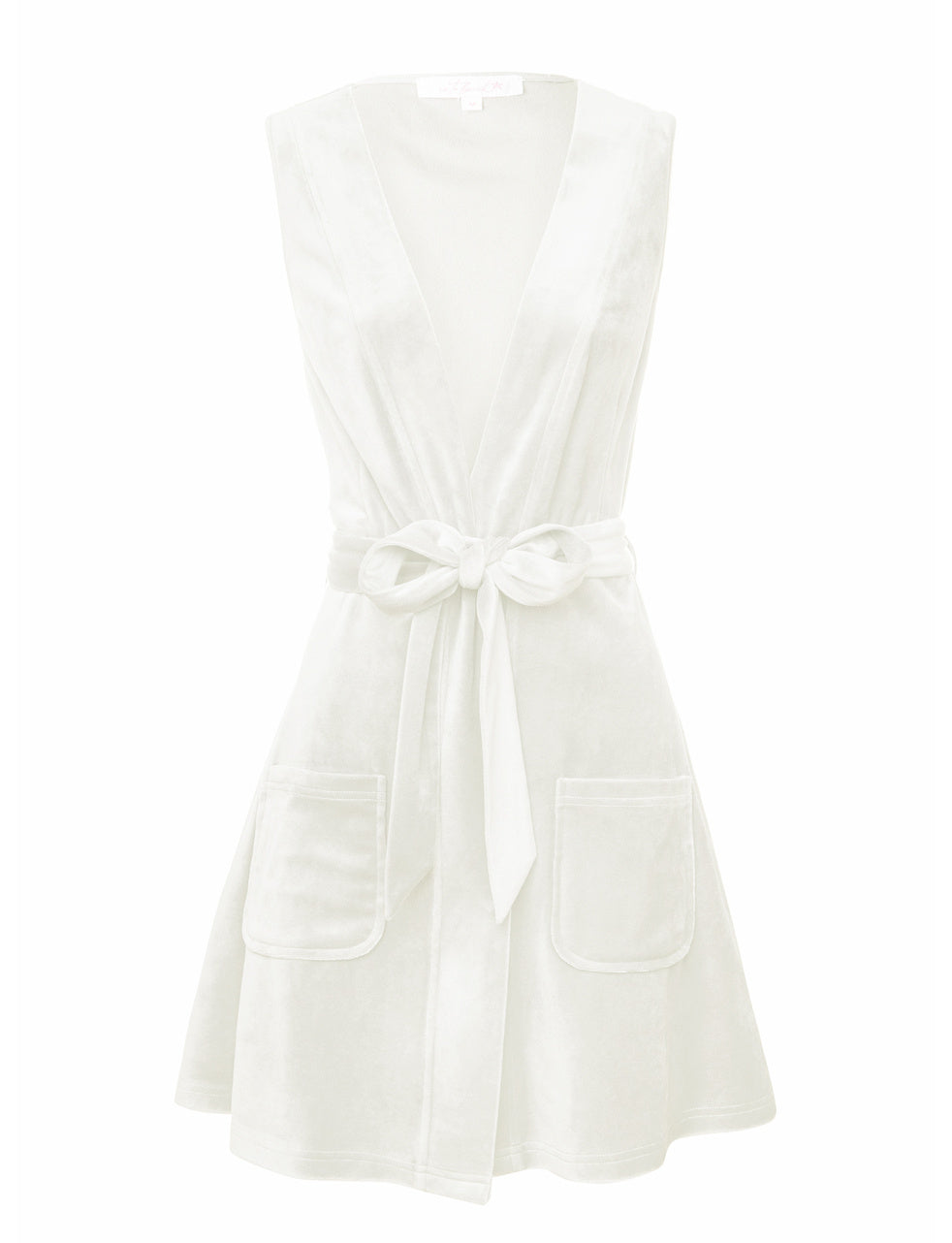 Lolita True White Velour Tie Dress