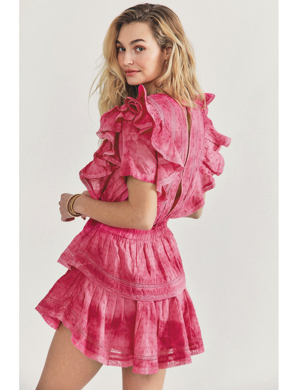 LoveShackFancy Natasha Bordeaux Dress
