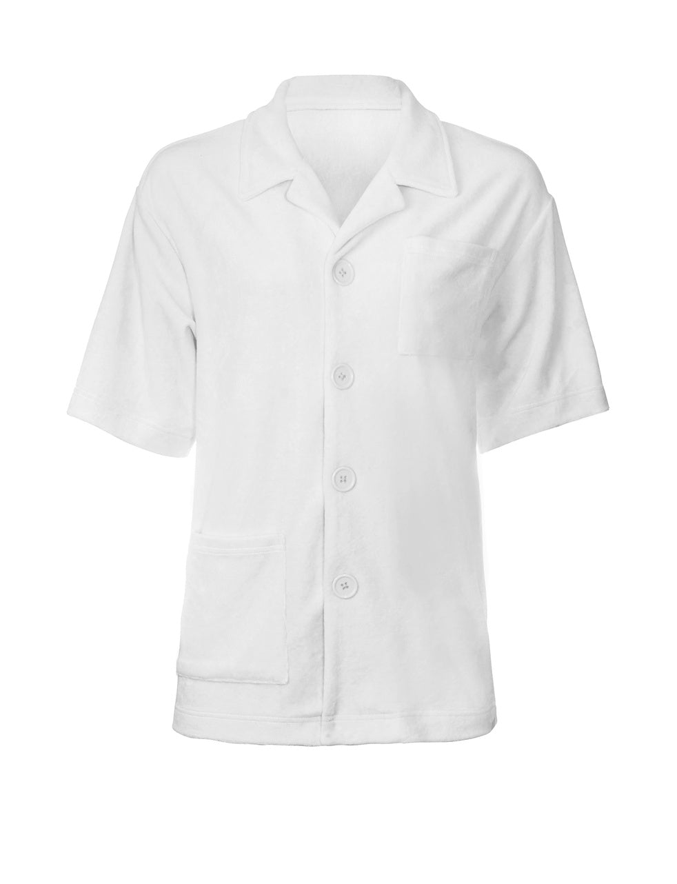 Renee White Velour Shirt & Shorts Set