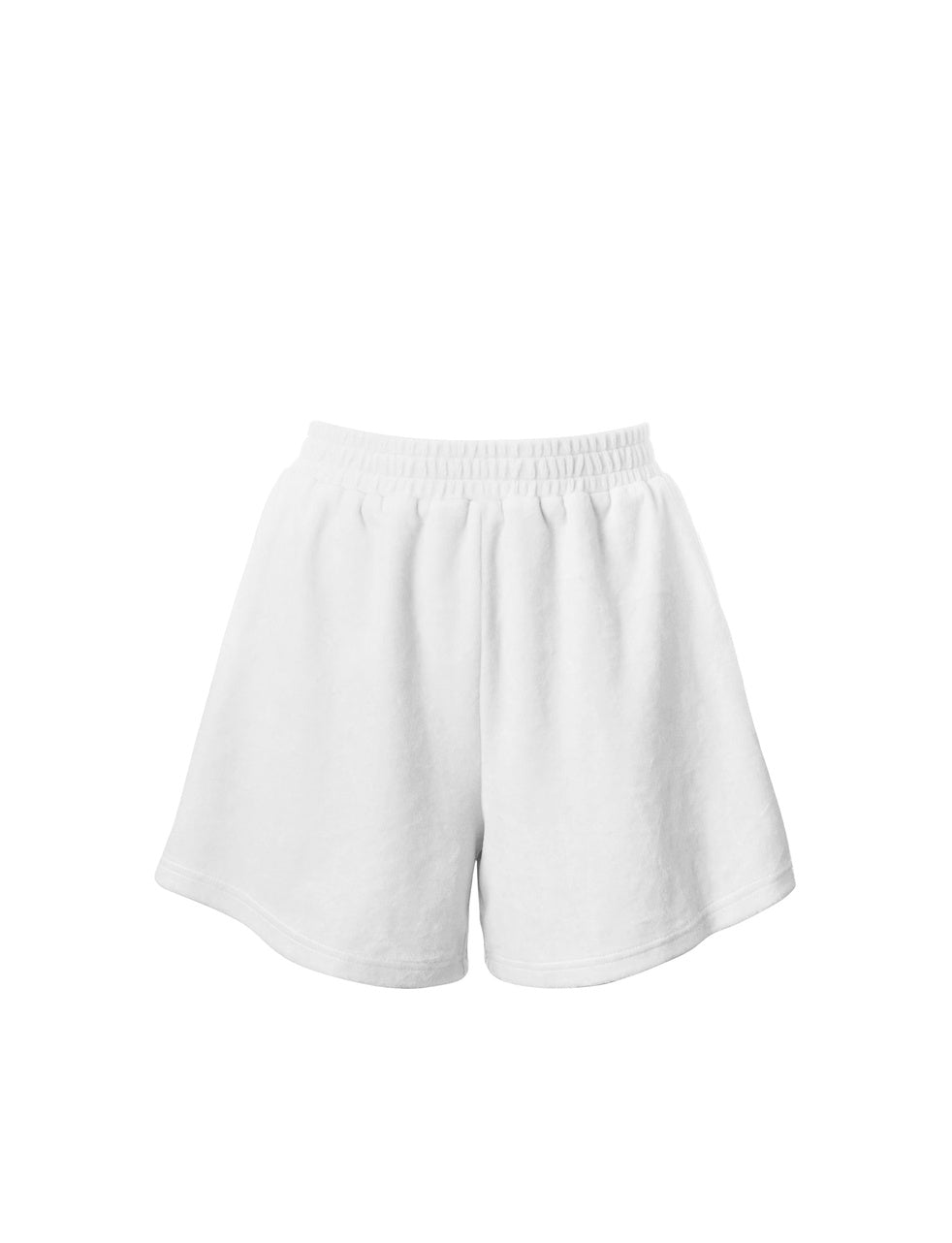 Renee White Velour Shirt & Shorts Set