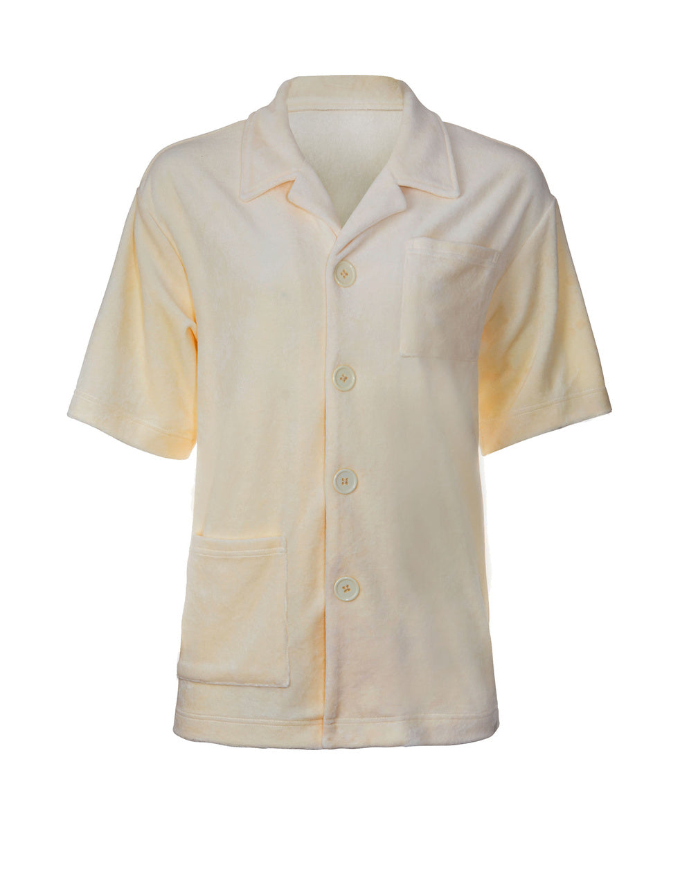 Renee Yellow Velour Shirt & Shorts Set