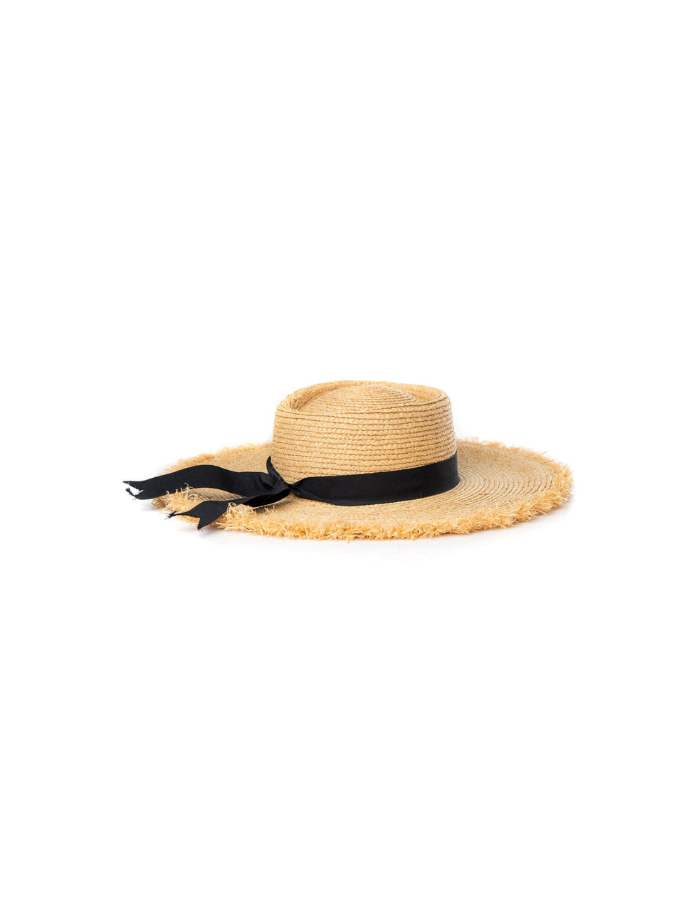 Riviera Raffia & Black Ribbon Sun Hat