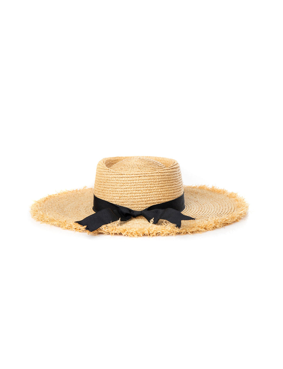Riviera Raffia & Black Ribbon Sun Hat