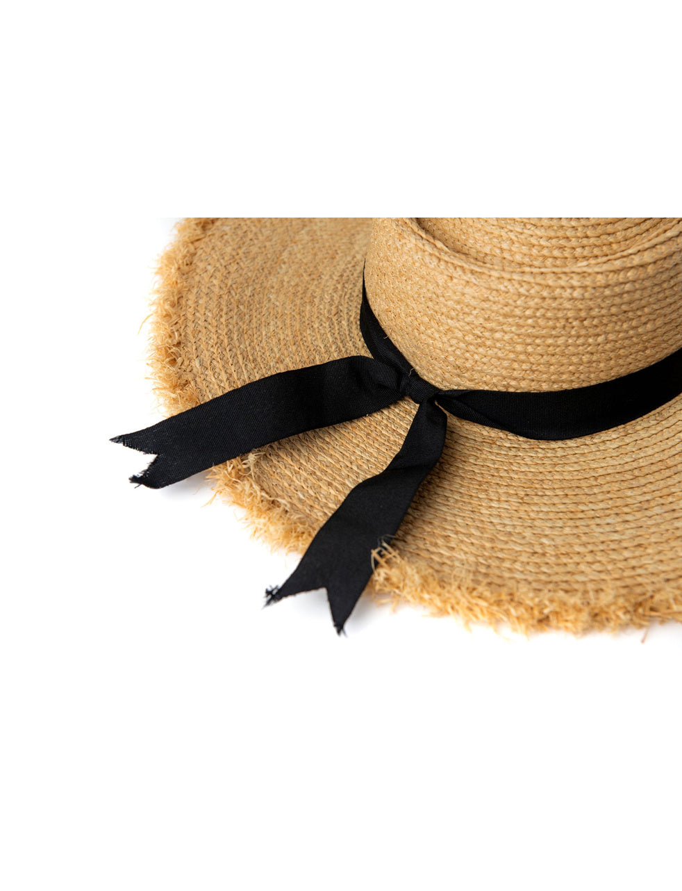 Riviera Raffia & Black Ribbon Sun Hat