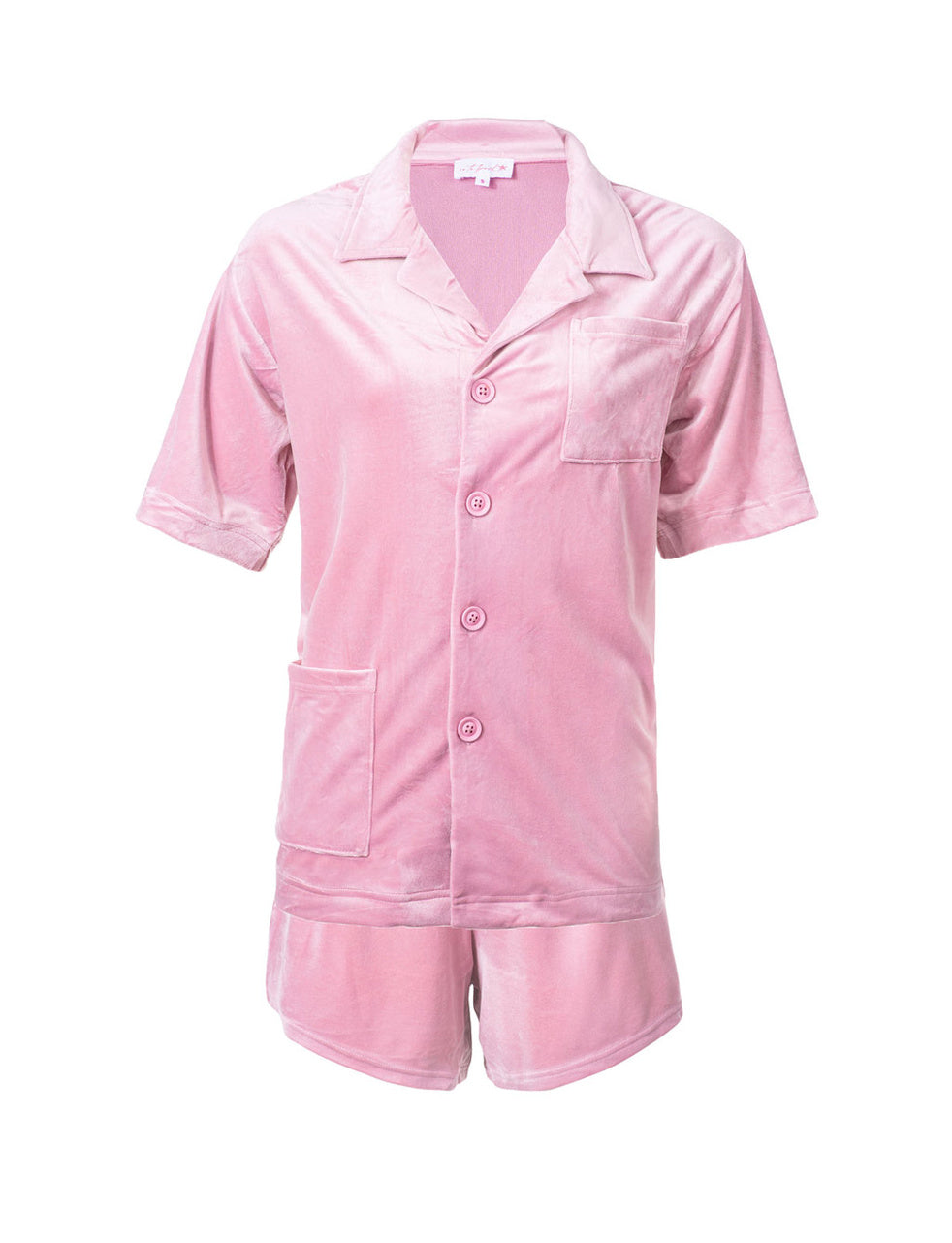 Soft Renee Velour Pantone Pink Shirt & Shorts Set