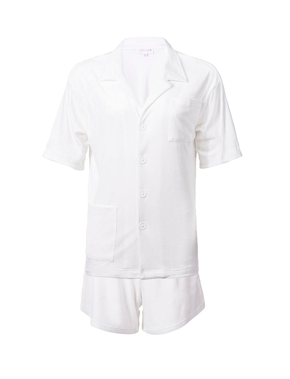 Soft Renee Velour True White Shirt & Shorts Set