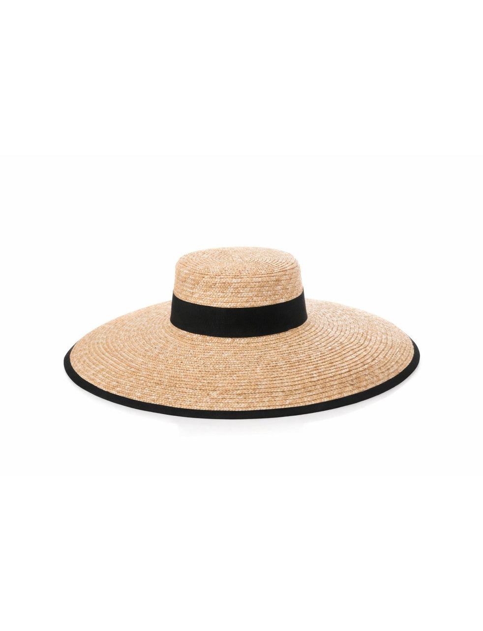 Viola Raffia & Black Ribbon Sun Hat
