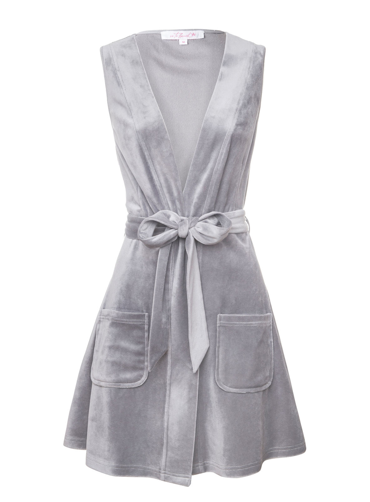 Lolita Charcoal Grey Velour Tie Dress – SO TO BEACH UK