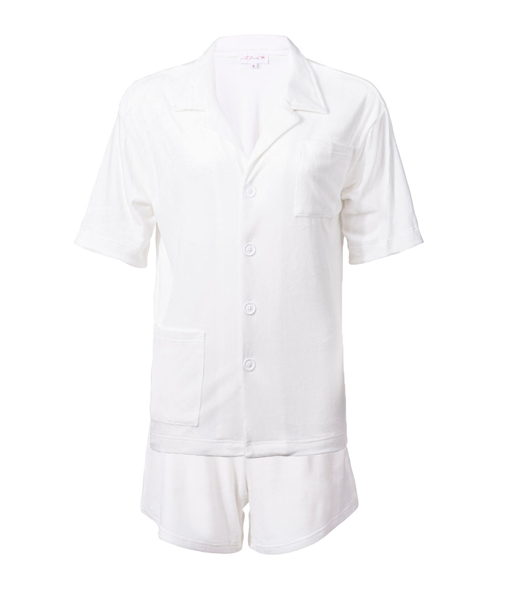 Soft Renee Velour True White Shirt & Shorts Set – SO TO BEACH UK
