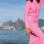 PIMA BUTTON DOWN RUCHED DRESS PINK